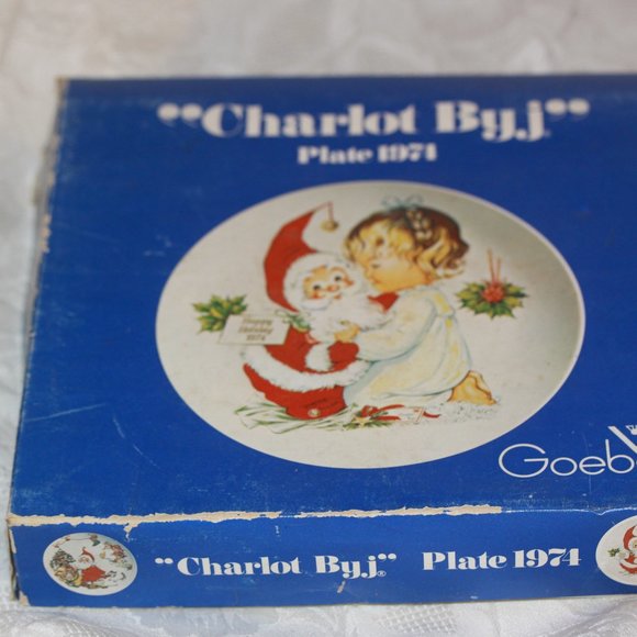 1974 Christmas Plate in Box Goebel Charlote Bjy Measures 8 1/2 inches - Picture 3 of 3